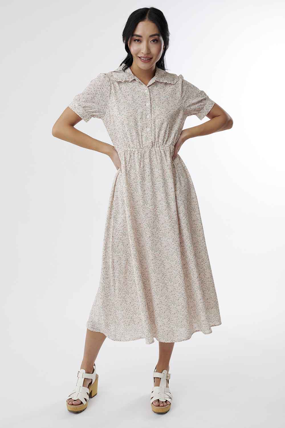 peter pan collar button down dress, modest dress for nursing moms, modest dresses