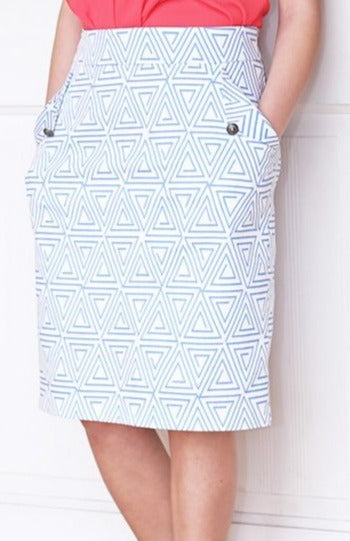 Blue Geometric Skirt